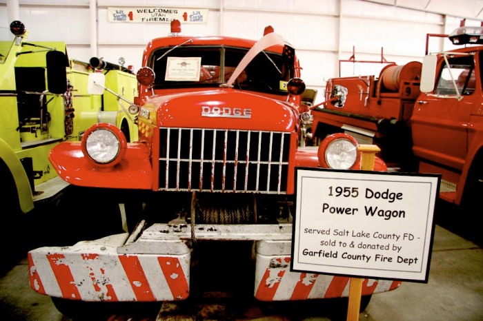 1955 Dodge Power Wagon at 1929 Ford Pickup at Utah Museum of Fire Service History and Firefighter Memorial